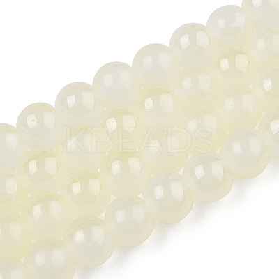 Baking Paint Imitation Jade Glass Round Bead Strands X1-DGLA-N003-10mm-02-1