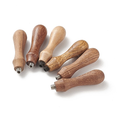(Defective Closeout Sale: Crooked Screw Head) Pear Wood Handle AJEW-XCP0001-84-1