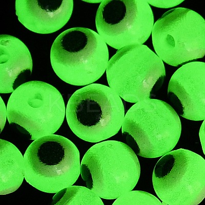 Luminous & Printed Opaque Acrylic Beads LACR-G050-01B-1