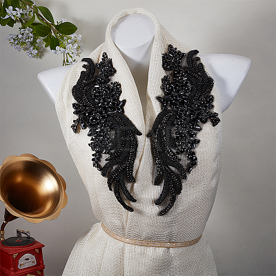 Glass Rhinestone Cloth Patches DIY-WH0888-887-1