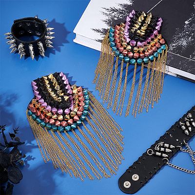 2Pcs Fashionable Tassel Epaulettes AJEW-PH0003-82-1