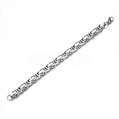 Non-Tarnish 201 Stainless Steel Byzantine Chain Bracelets BJEW-S057-73-1