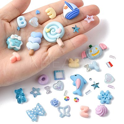 ABS Plastic Imitation Pearl & Polymer Clay & Acrylic & Resin Cabochons Findings Kits DIY-FS0009-76-1