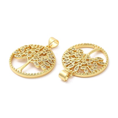Brass Micro Pave Cubic Zirconia Pendants KK-M249-21G-1