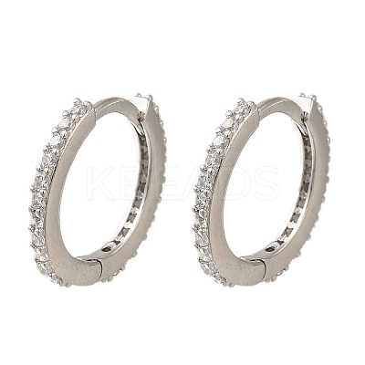 Rack Plating Brass Micro Pave Cubic Zirconia Hoop Earrings EJEW-H143-15P-01-1