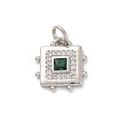 Brass Micro Pave Cubic Zirconia Pendants KK-U033-02P-03-1