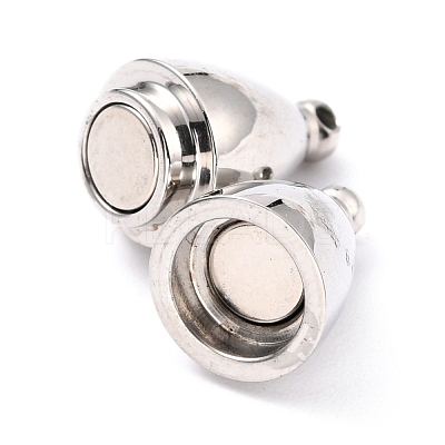 Tarnish Resistant 304 Stainless Steel Magnetic Clasps with Loops STAS-M290-06B-P-1