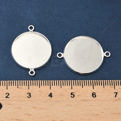 Flat Round Brass Connector Cabochon Settings KK-K414-13C-S-1
