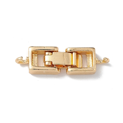 Rack Plating Brass Fold Over Clasps with Loops LS-KK-L184-89G-1