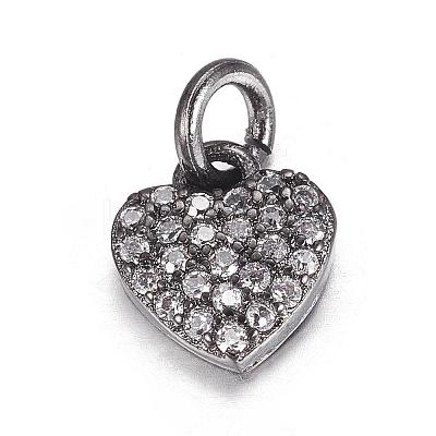 Brass Micro Pave Cubic Zirconia Charms ZIRC-P060-41B-1