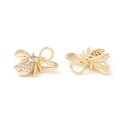 Rack Plating Brass Micro Pave Cubic Zirconia Pendants ZIRC-I057-04G-1