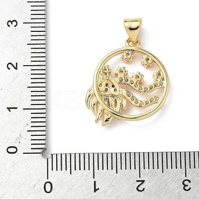Brass Micro Pave Cubic Zirconia Pendants KK-S337-08G-C-1