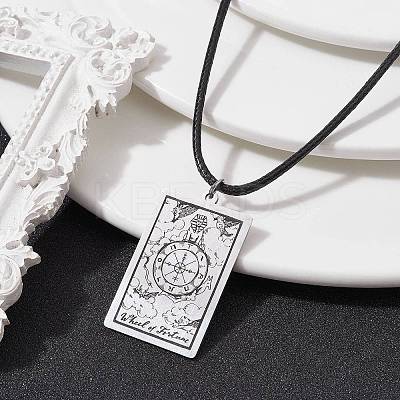 Tarot Card 201 Stainless Steel Pendant Necklaces NJEW-JN04496-05-1