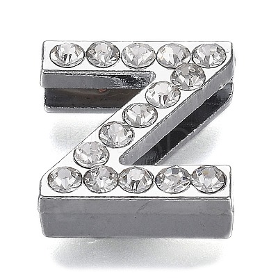 Alloy Letter Slide Charms RB-F034-01Z-P-RS-1