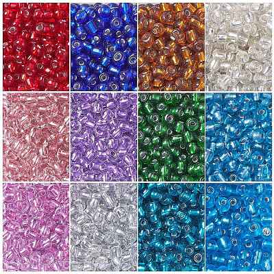3456Pcs 12 Colors Transparent Glass Seed Beads GLAA-CJ0002-35-1