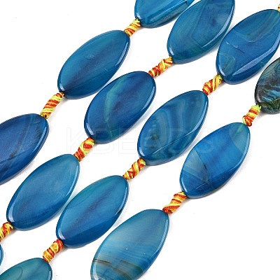 Natural Banded Agate Beads Strands G-F825-H01-01A-1