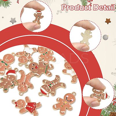 10Pcs 10 Styles Christmas Theme Alloy Enamel Pendants ENAM-FS0003-79-1