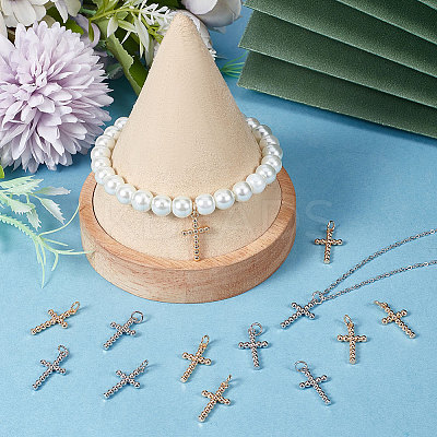 16Pcs 2 Color Brass Pendants KK-BBC0005-86-1