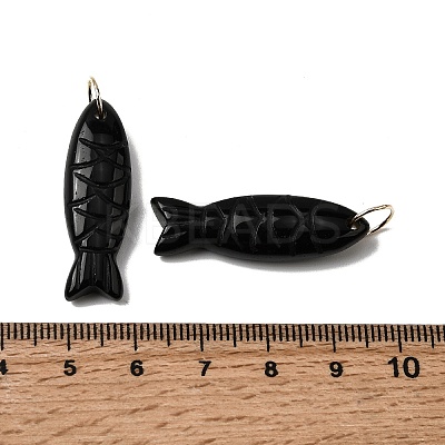 Natural Obsidian Carved Pendants G-G314-01G-07-1