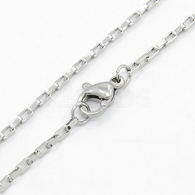 Tarnish Resistant Unisex 304 Stainless Steel Box Chain Necklaces STAS-O037-70P-1
