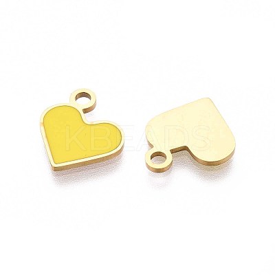 304 Stainless Steel Enamel Charms STAS-L022-483G-03-1