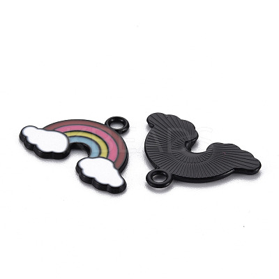 Spray Painted Alloy Enamel Pendants ENAM-N055-026-B01-NR-1