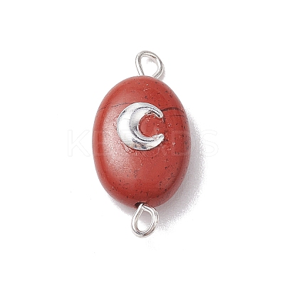 Natural Mixed Stone Connector Charms PALLOY-JF02729-1