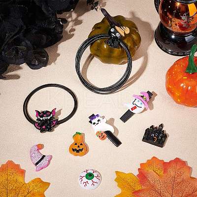 20Pcs 10 Style Halloween Theme Opaque Resin Cabochons RESI-SC0001-63-1