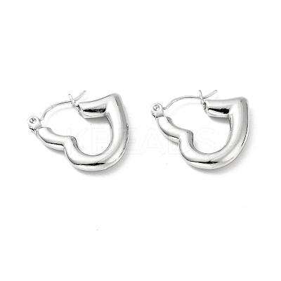 Non-Tarnish 304 Stainless Steel Heart Hoop Earrings for Women EJEW-A076-05P-1