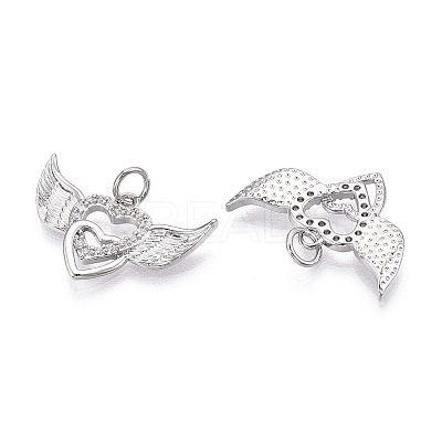 Brass Micro Pave Cubic Zirconia Pendants ZIRC-T016-03P-1
