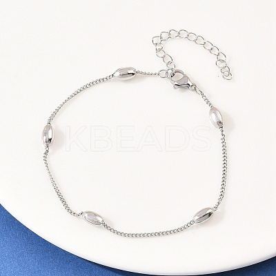 201 Stainless Steel Curb Chain Bracelets for Women LS-BJEW-G767-01A-P-1