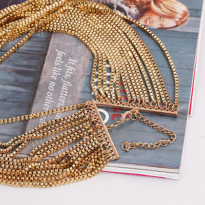 Alloy Box Chain Multi-Layered Necklaces for Women FS-WG891B2-01-1