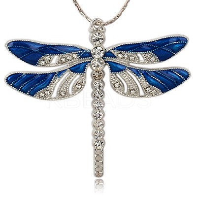 Alloy Enamel Dragonfly Big Pendants X-ENAM-L034-03P-1