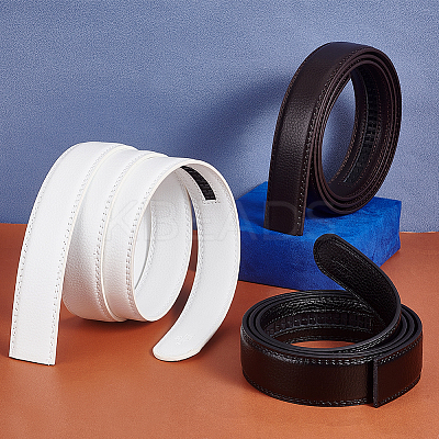 3Pcs 3 Colors No Buckle Imitation Leather Waist Belt AJEW-GA0006-54B-1