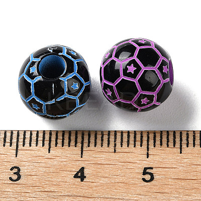 Spray Printed Opaque Acrylic Beads SACR-P031-29B-1