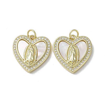 Brass Micro Pave Cubic Zirconia Pendants KK-G485-19C-G-1