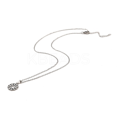 Non-Tarnish Stainless Steel Pendants Necklaces NJEW-K267-01E-P-1