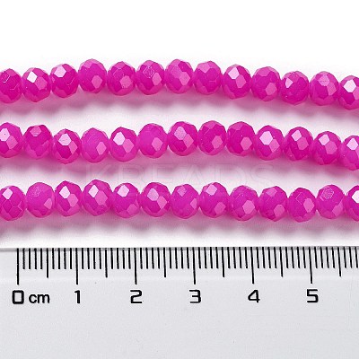 Baking Paint Imitation Jade Glass Bead Strands X-DGLA-A034-J6MM-A28-1