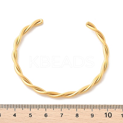 Ion Plating(IP) 304 Stainless Steel Twisted Rope Cuff Bangles LS-BJEW-P296-01G-1