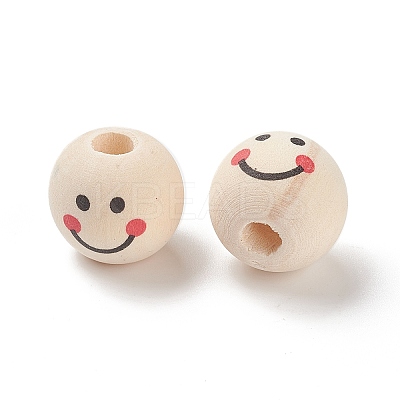 (Defective Closeout Sale: Wood Textured and 
Stain) Natural Wood Printed European Beads WOOD-XCP0001-65-1