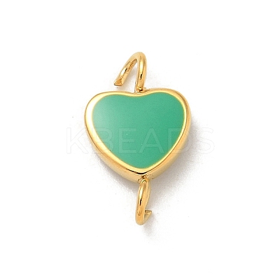 Ion Plating(IP) 304 Stainless Steel Enamel Heart Connector Charms STAS-G351-08G-02-1