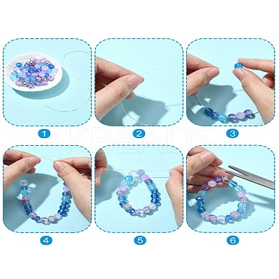 10 Styles Transparent Spray Painting Crackle & Glass Pearl Glass Beads GLAA-YW0003-54-1
