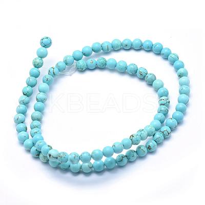 Natural Magnesite Beads Strands TURQ-G148-07-6mm-1