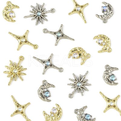 30Pcs 6 Styles Alloy & Resin Pendants Sets FIND-FS0004-90-1