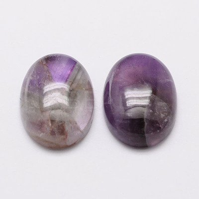 Oval Natural Amethyst Cabochons G-K020-14x10mm-03-1