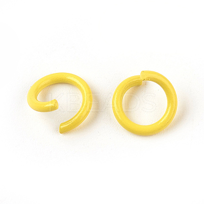 Spray Painted Iron Open Jump Rings IFIN-F149-F18-1