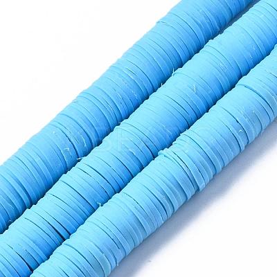Flat Round Handmade Polymer Clay Beads CLAY-R067-12mm-36-1