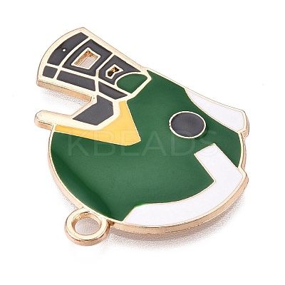 Rugby Theme Alloy Enamel Pendants ENAM-T021-05KCG-1