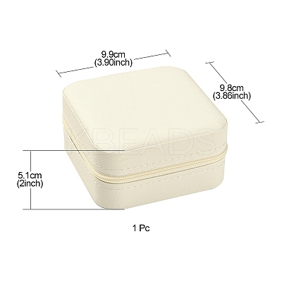 Imitation Leather Jewelry Zipper Box LBOX-T001-01A-1