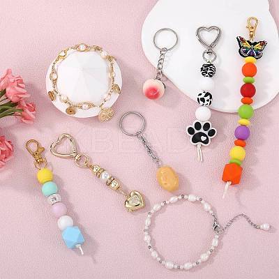 DIY Alloy Lobster Claw Clasps & Brass Jump Rings & Iron Split Key Rings Keychain Making Kits DIY-SZ0010-43-1